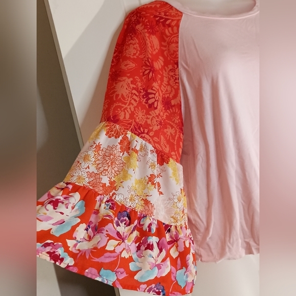 2/$30 Whimsy Ruffled Hem Floral Puff Sleeve PIONEER WOMAN Cottage Blouse(#1,107) - Picture 3 of 9